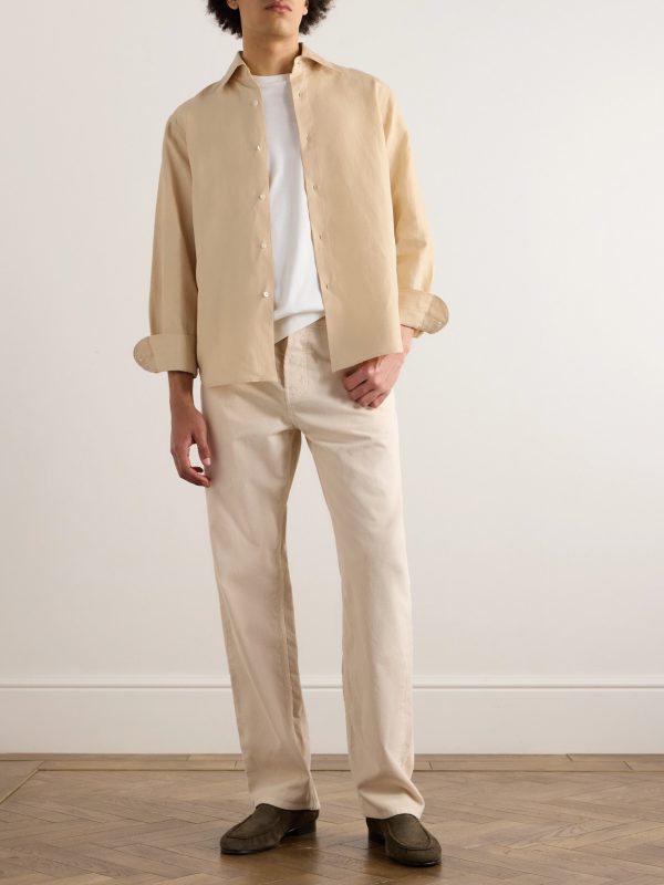 Spread-Collar Cotton and Linen-Blend Shirt - OU Spread-Collar Cotton and Linen-Blend Shirt - OU