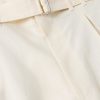 Wide-Leg Belted Pleated Linen Shorts - CU Wide-Leg Belted Pleated Linen Shorts - CU