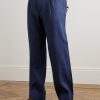 Straight-Leg Linen-Twill Drawstring Trousers - FR