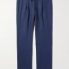 Straight-Leg Linen-Twill Drawstring Trousers