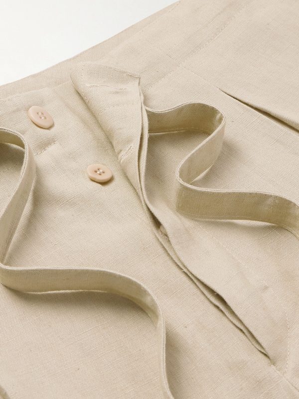 Straight-Leg Linen-Twill Drawstring Trousers - E1 Straight-Leg Linen-Twill Drawstring Trousers - E1