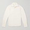 Spread-Collar Cotton and Silk-Blend Piqué Shirt