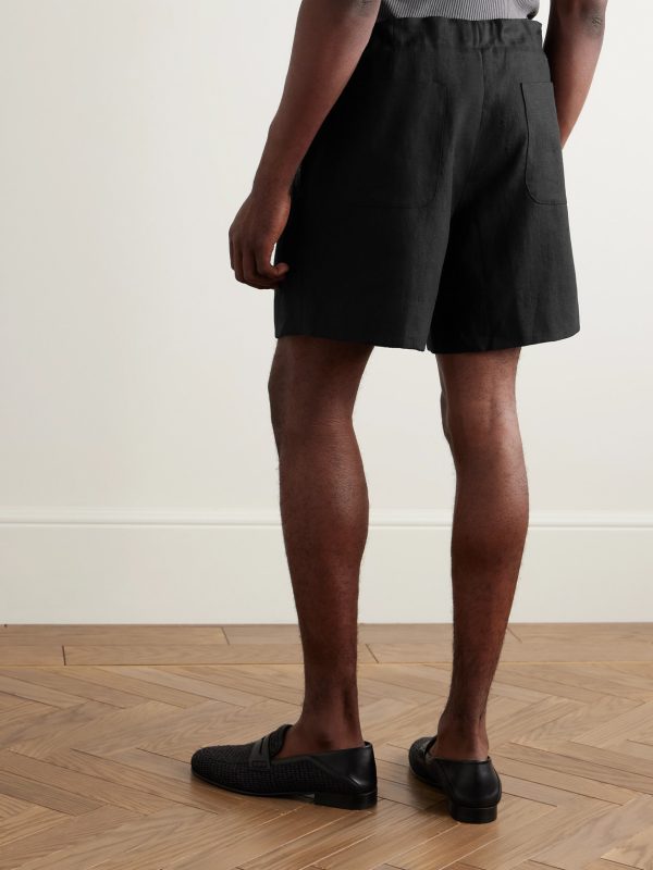 Linen-Twill Shorts - BK Linen-Twill Shorts - BK