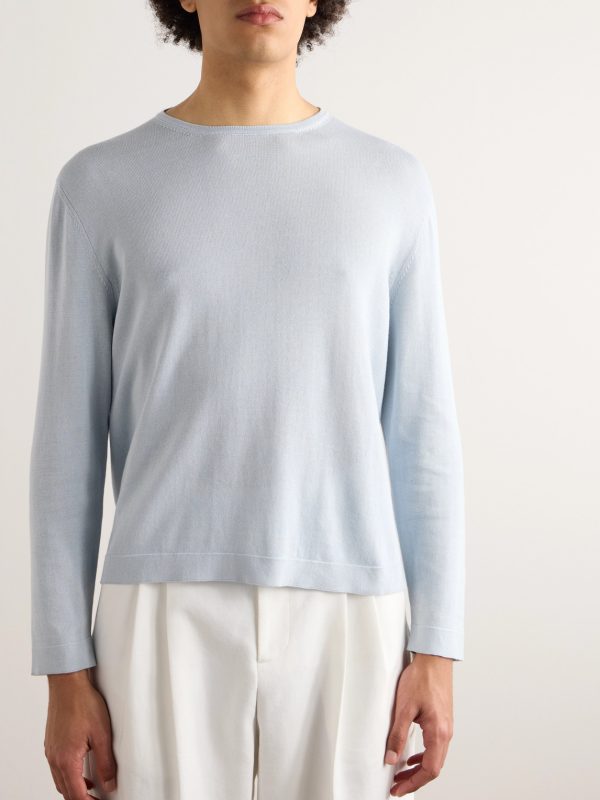 Mélange Mouliné-Cotton Sweater - FR