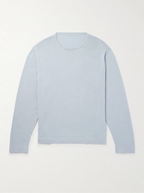 Mélange Mouliné-Cotton Sweater