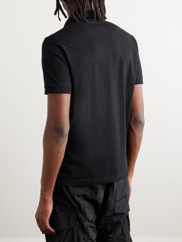 Logo-Appliquéd Cotton-Blend Piqué Polo Shirt - BK