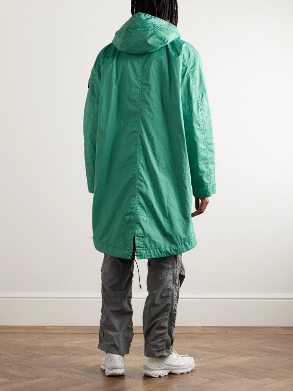Logo-Appliquéd Garment-Dyed Membrana 3L TC Hooded Parka - BK Logo-Appliquéd Garment-Dyed Membrana 3L TC Hooded Parka - BK