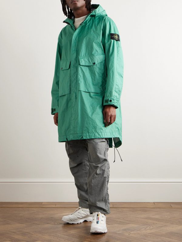 Logo-Appliquéd Garment-Dyed Membrana 3L TC Hooded Parka - OU Logo-Appliquéd Garment-Dyed Membrana 3L TC Hooded Parka - OU