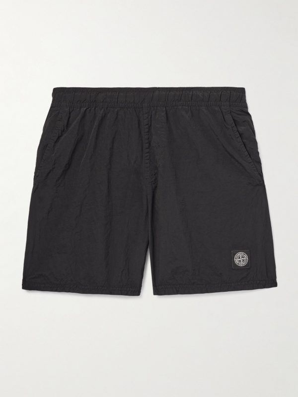 Straight-Leg Mid-Length Logo-Appliquéd Nylon Metal Swim Shorts Straight-Leg Mid-Length Logo-Appliquéd Nylon Metal Swim Shorts