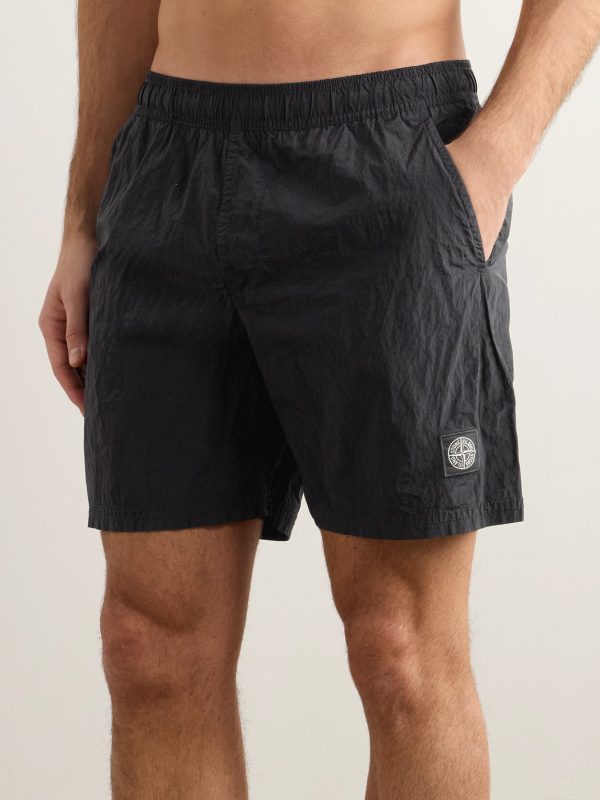 Straight-Leg Mid-Length Logo-Appliquéd Nylon Metal Swim Shorts - OU Straight-Leg Mid-Length Logo-Appliquéd Nylon Metal Swim Shorts - OU
