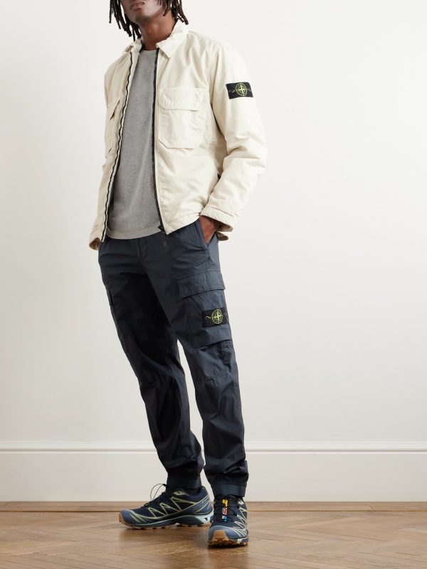 Tapered Cotton-Blend Cargo Trousers - OU Tapered Cotton-Blend Cargo Trousers - OU