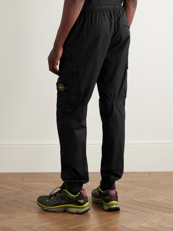 Tapered Cotton-Blend Cargo Trousers - BK