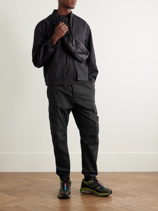 Tapered Cotton-Blend Cargo Trousers - OU