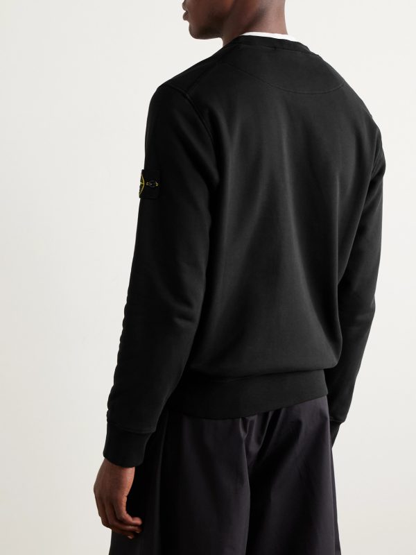 Logo-Appliquéd Garment-Dyed Cotton-Jersey Sweatshirt - BK Logo-Appliquéd Garment-Dyed Cotton-Jersey Sweatshirt - BK
