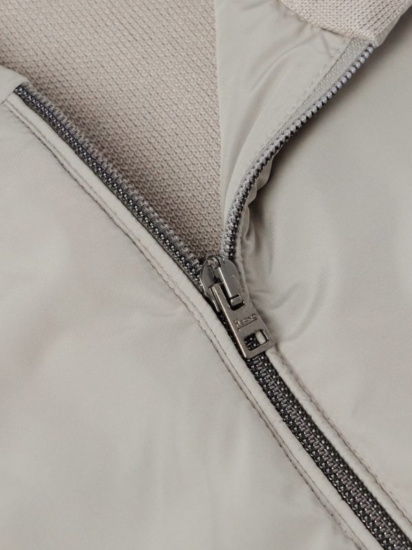 Waffle-Knit Cotton and Shell Hooded Jacket - CU Waffle-Knit Cotton and Shell Hooded Jacket - CU