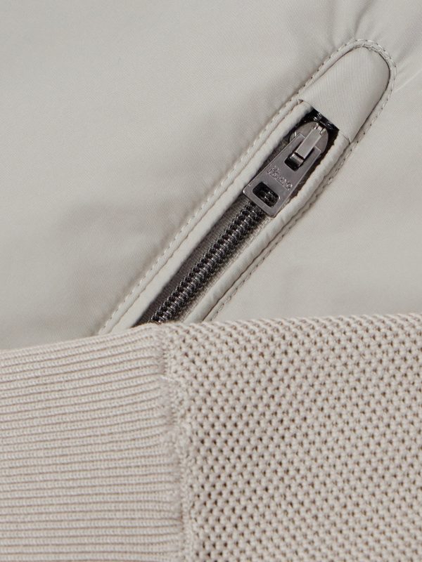 Waffle-Knit Cotton and Shell Hooded Jacket - E1 Waffle-Knit Cotton and Shell Hooded Jacket - E1