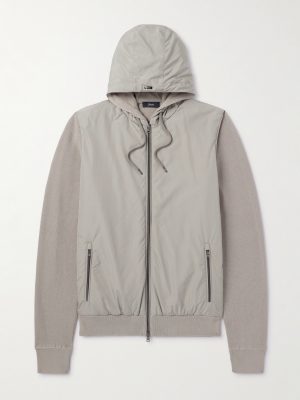 Waffle-Knit Cotton and Shell Hooded Jacket Waffle-Knit Cotton and Shell Hooded Jacket