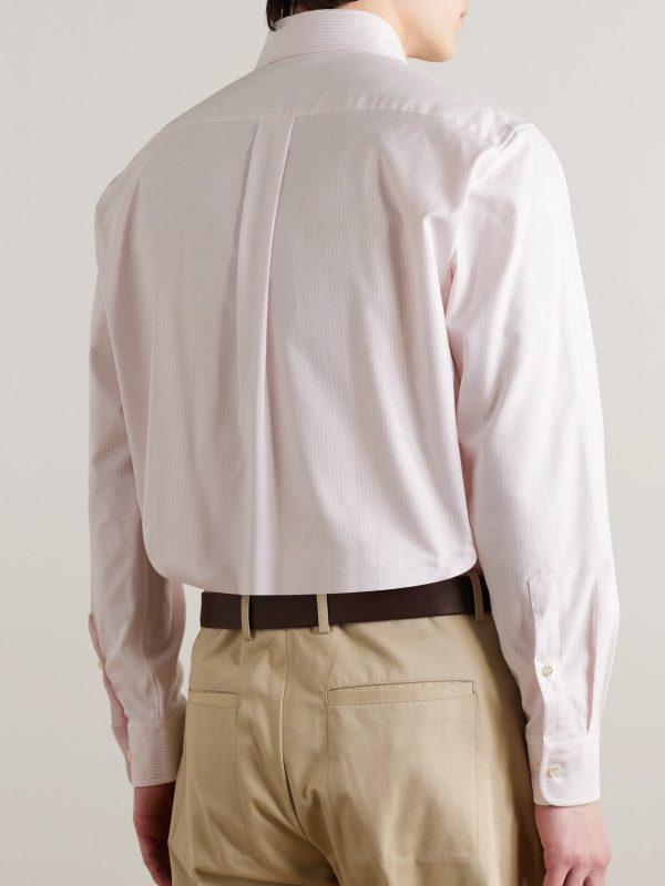 Button-Down Collar Striped Cotton Oxford Shirt - BK Button-Down Collar Striped Cotton Oxford Shirt - BK