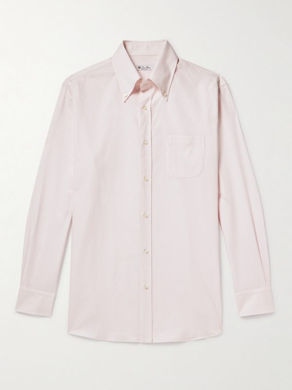 Button-Down Collar Striped Cotton Oxford Shirt Button-Down Collar Striped Cotton Oxford Shirt