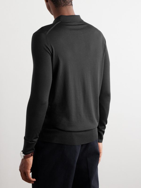 Slim-Fit Wish® Virgin Wool Polo Shirt - BK