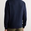 Ribbed Cashmere Zip-Up Sweater - BK Ribbed Cashmere Zip-Up Sweater - BK