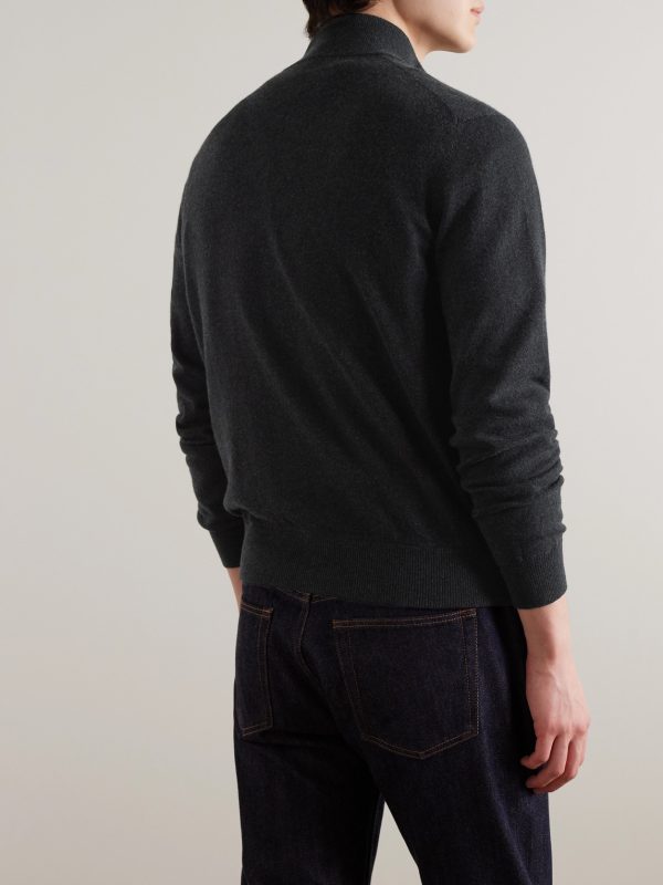 Cashmere Zip-Up Sweater - BK
