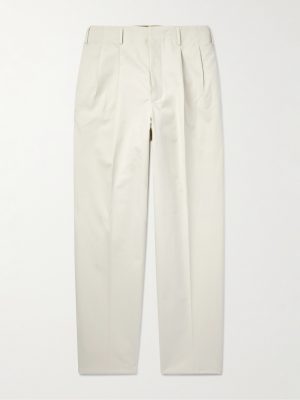 Gosen Straight-Leg Pleated Cotton-Blend Trousers Gosen Straight-Leg Pleated Cotton-Blend Trousers