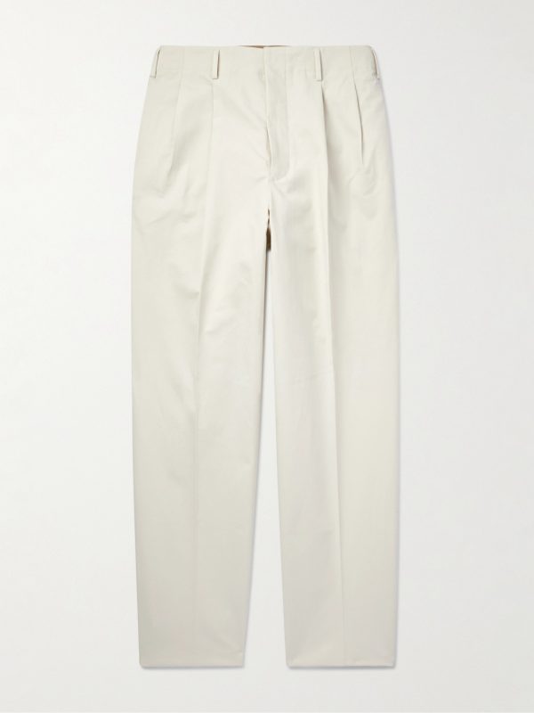 Gosen Straight-Leg Pleated Cotton-Blend Trousers Gosen Straight-Leg Pleated Cotton-Blend Trousers