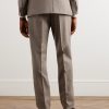 Straight-Leg Pleated Wool-Twill Suit Trousers - BK