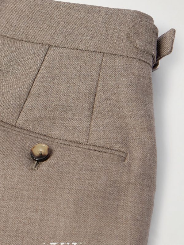 Straight-Leg Pleated Wool-Twill Suit Trousers - CU