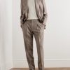 Straight-Leg Pleated Wool-Twill Suit Trousers - OU