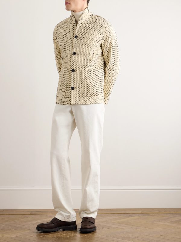 Joren Textured-Knit Cotton-Blend Jacket - OU Joren Textured-Knit Cotton-Blend Jacket - OU