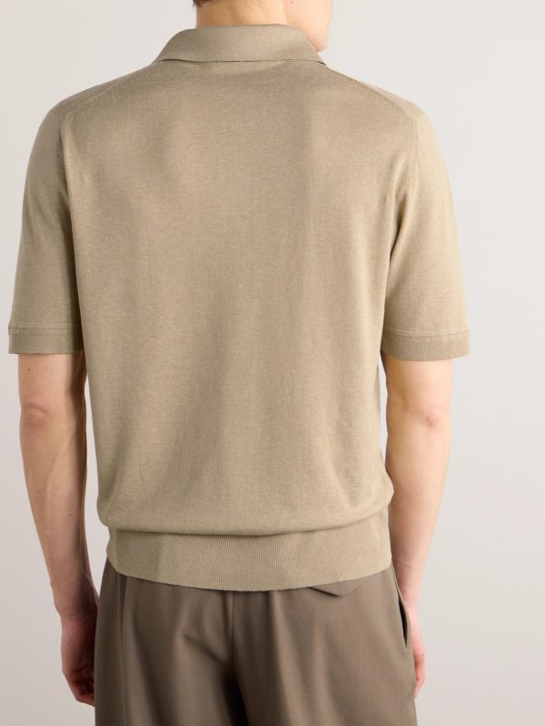 Silk and Linen-Blend Polo-Shirt - BK Silk and Linen-Blend Polo-Shirt - BK