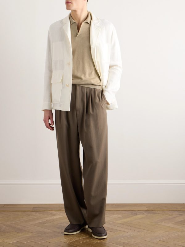 Silk and Linen-Blend Polo-Shirt - OU Silk and Linen-Blend Polo-Shirt - OU