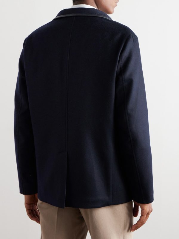 Spagna Leather-Trimmed Cashmere-Felt Jacket - BK