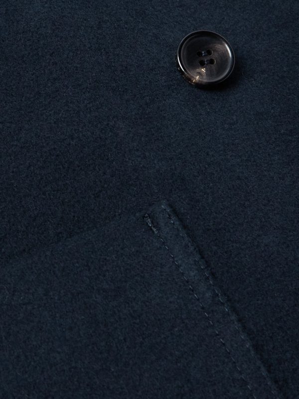 Double-Breasted Cotton and Cashmere-Blend Peacoat - E1 Double-Breasted Cotton and Cashmere-Blend Peacoat - E1