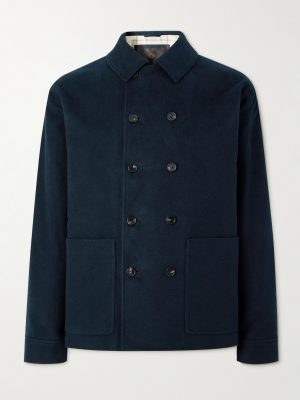 Double-Breasted Cotton and Cashmere-Blend Peacoat Double-Breasted Cotton and Cashmere-Blend Peacoat