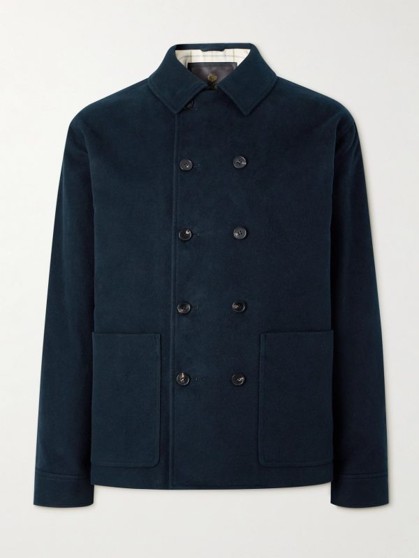 Double-Breasted Cotton and Cashmere-Blend Peacoat Double-Breasted Cotton and Cashmere-Blend Peacoat