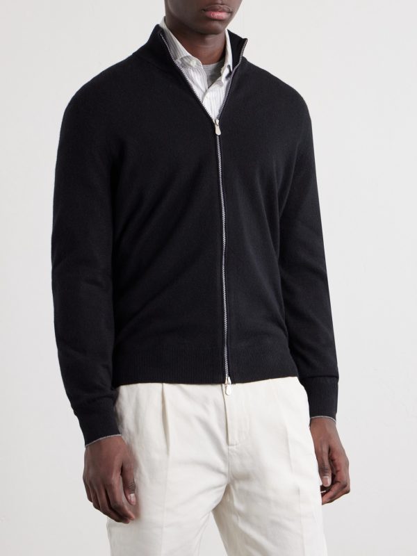 Cashmere Zip-Up Sweater - FR Cashmere Zip-Up Sweater - FR