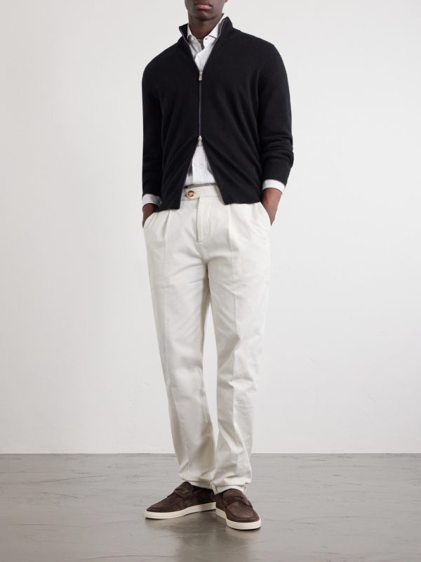 Cashmere Zip-Up Sweater - OU Cashmere Zip-Up Sweater - OU