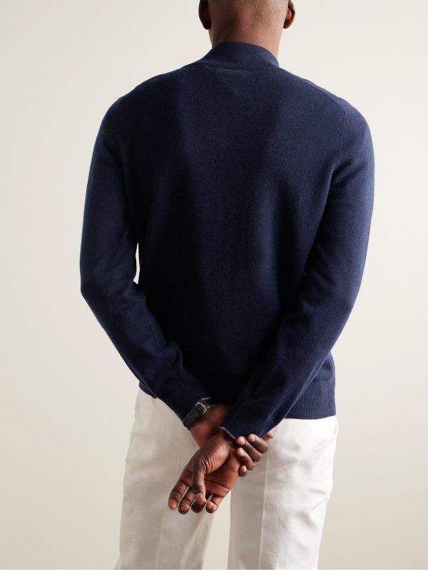 Cashmere Zip-Up Sweater - BK Cashmere Zip-Up Sweater - BK