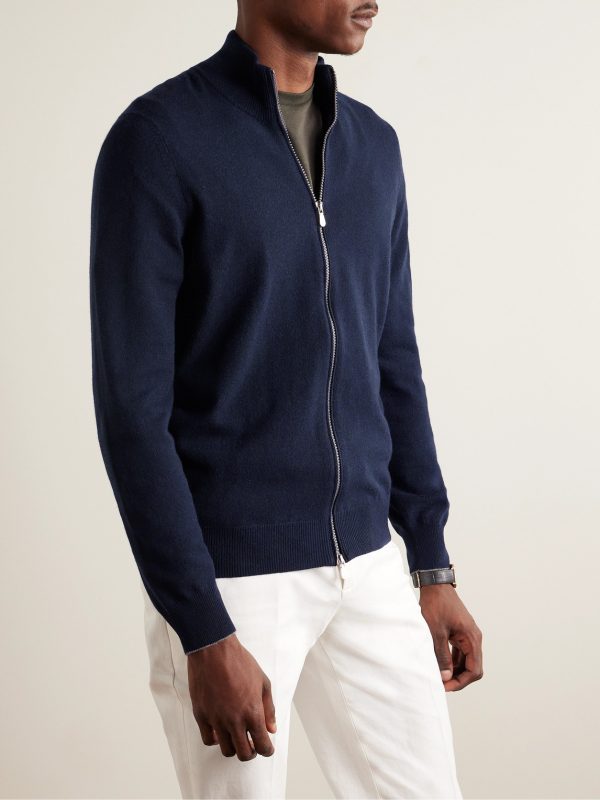 Cashmere Zip-Up Sweater - FR Cashmere Zip-Up Sweater - FR