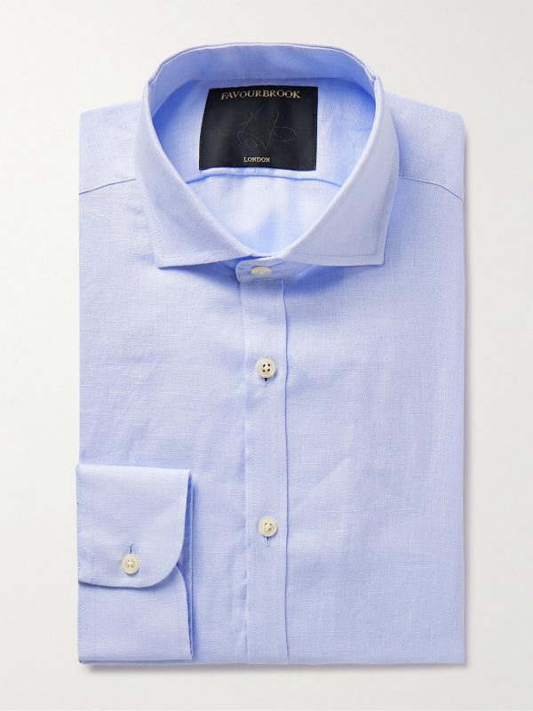 Bridford Cutaway-Collar Linen Shirt Bridford Cutaway-Collar Linen Shirt