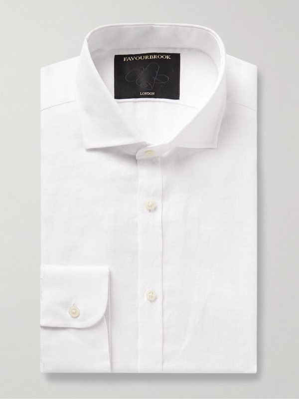 Bridford Cutaway-Collar Linen Shirt Bridford Cutaway-Collar Linen Shirt