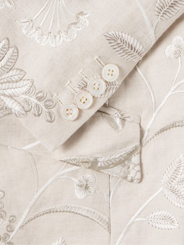 Newport Embroidered Linen and Cotton-Blend Tuxedo Jacket - CU Newport Embroidered Linen and Cotton-Blend Tuxedo Jacket - CU