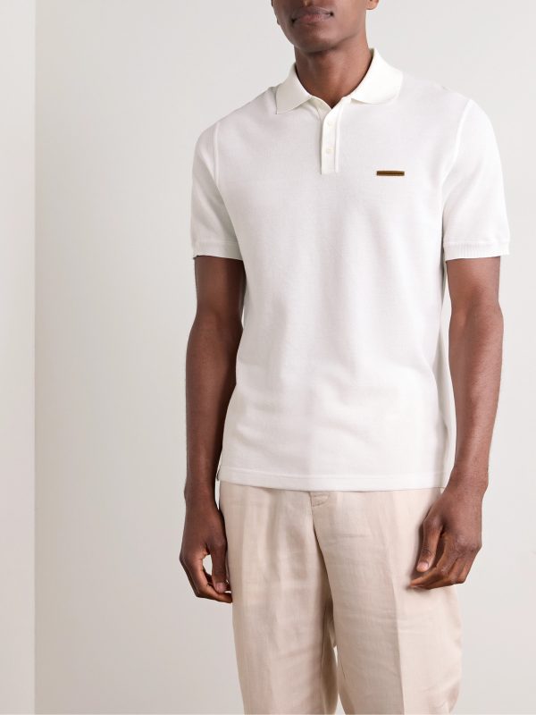 Slim-Fit Cotton-Piqué Polo Shirt - FR Slim-Fit Cotton-Piqué Polo Shirt - FR