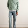 Leather-Trimmed Silk Bomber Jacket - OU Leather-Trimmed Silk Bomber Jacket - OU