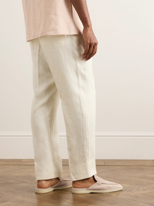 Tapered Oasi Linen Trousers - BK Tapered Oasi Linen Trousers - BK
