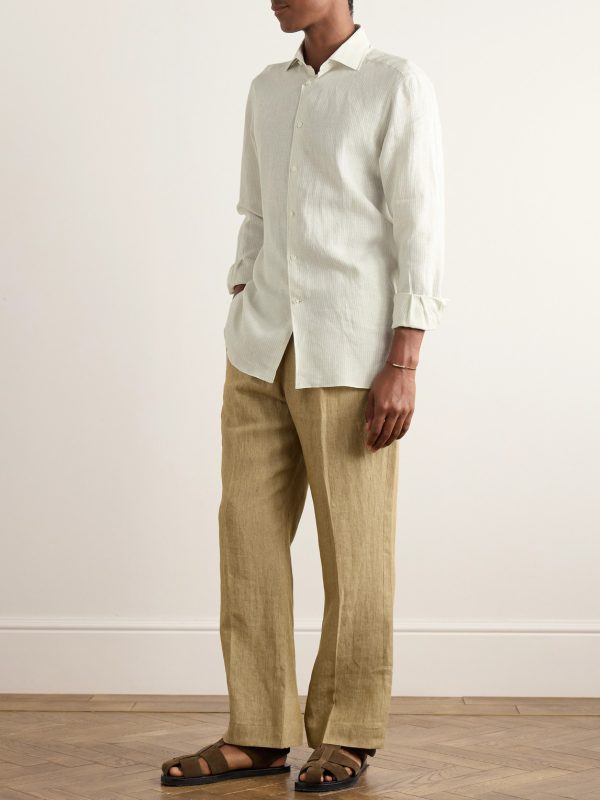 Striped Oasi Linen Shirt - OU Striped Oasi Linen Shirt - OU