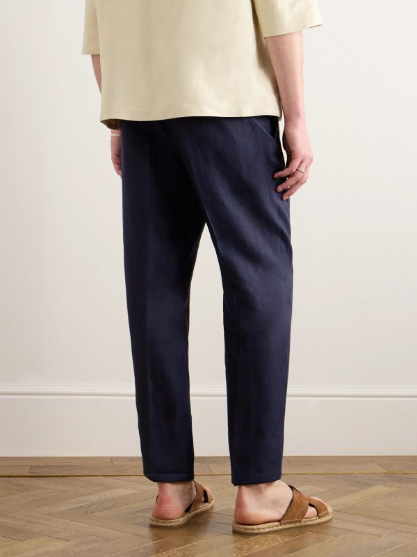 Tapered Oasi Linen Trousers - BK Tapered Oasi Linen Trousers - BK